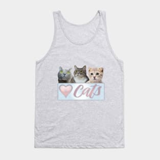 Love cats, cute kitty design Tank Top